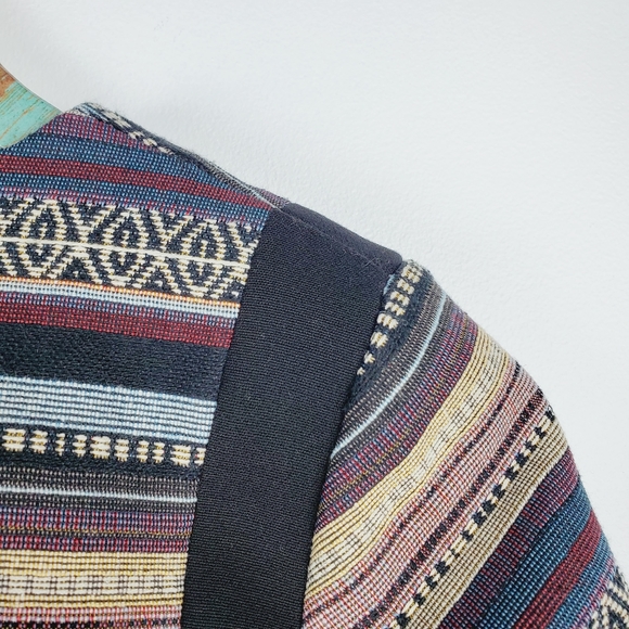 H&M Full ZIp Blazer Multi-Color Deco Lines Sz 6 - Picture 2 of 7